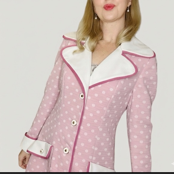 Vintage LILLI ANN San Francisco Rose Polka Dot Coat Size Small - Picture 2 of 10